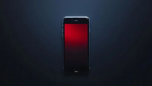 Dark iPhone Device Display Gradient Fade: Deep Red to Black Transition