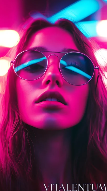 Neon glow portrait of cool confidence and late night calm.