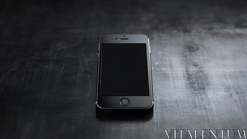 Silver smartphone resting on gritty industrial concrete surface