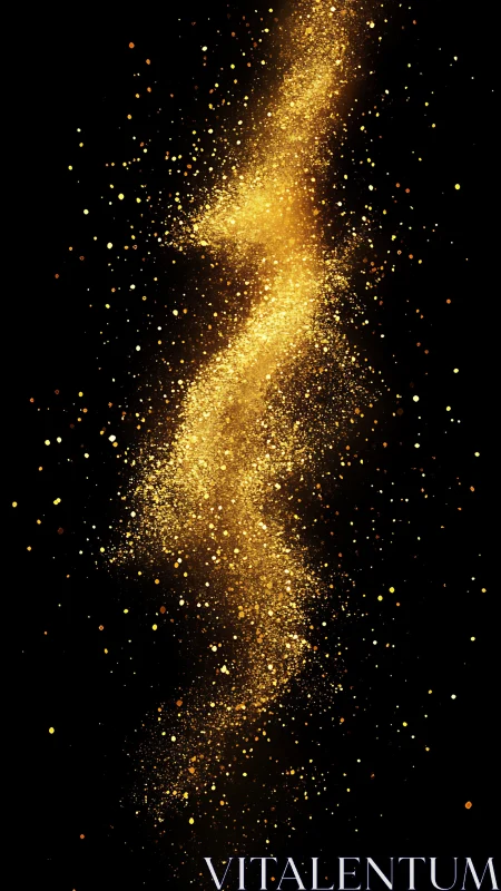 Stargold dust spirals upward like a glittering comet trail