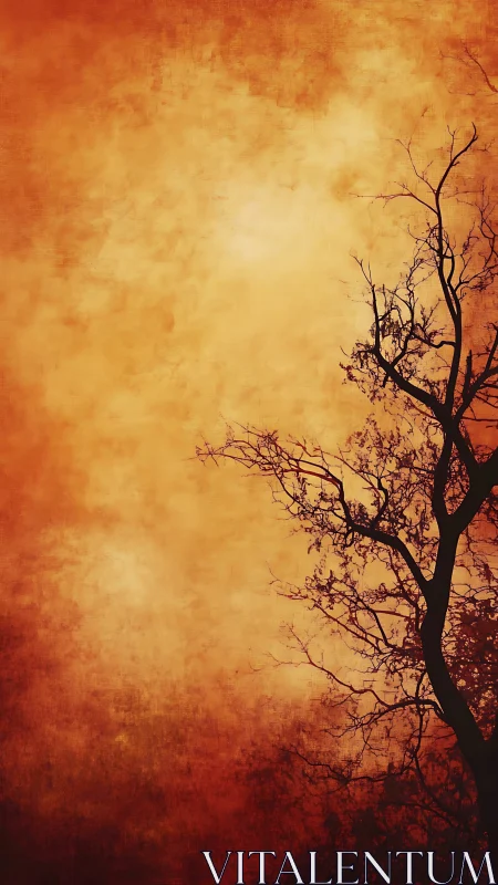 Golden dusk sky wraps around a quiet silhouetted tree