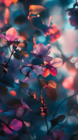 Neon Blossoms Dance Through Twilight Dreams
