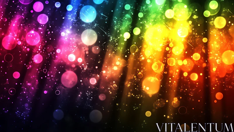 Defocused multicolor bokeh spectrum with layered radial glows