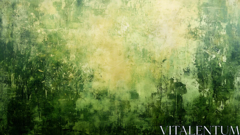Soft green abstract texture suggests misty forest light.
