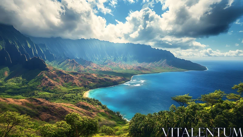 Na Pali Coast Kalalau Valley Hawaii Aerial Landscape Photography