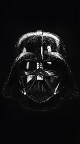 High-contrast glossy black helmet rendered with directional rim lighting