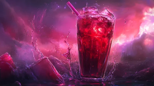 Luminous Red Elixir Meets Dreamscape Magic.