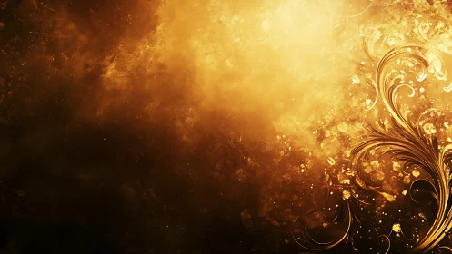 Golden light and swirling floral accents glow in harmony.