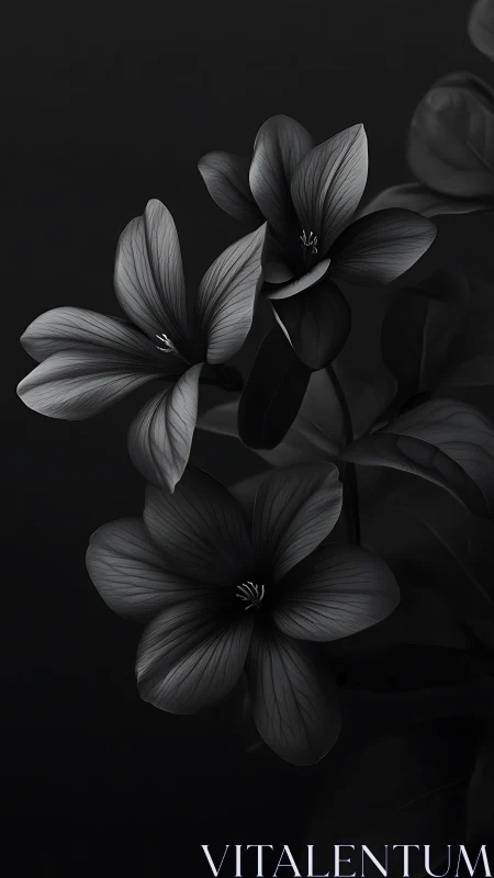Monochromatic Botanical Study: High-Contrast Floral Composition.