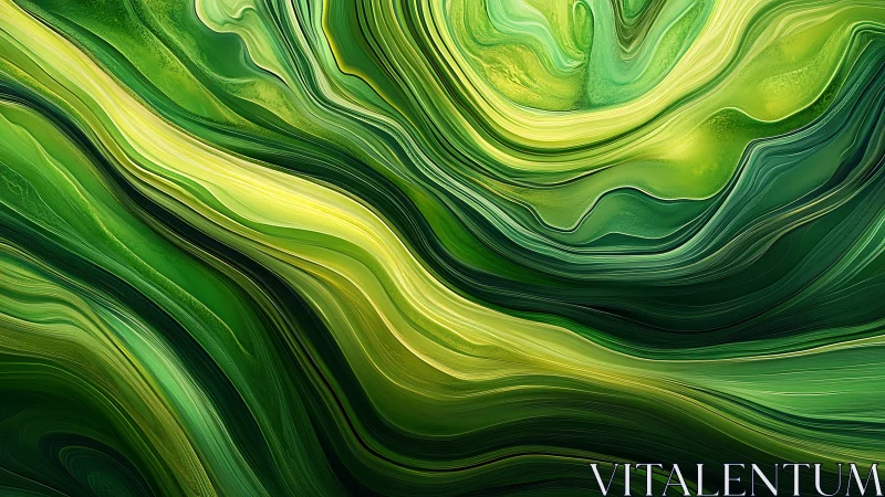 Emerald currents swirl in layered abstract green motion.