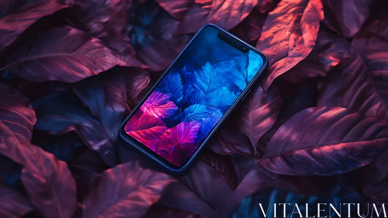 Neon Flora Whisper: Mobile Dreams in Chromatic Dusk.