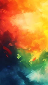 Bold abstract gradient of red, yellow, green and blue light.