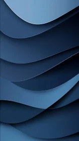 Layered blue wave planes form a minimal geometric relief field