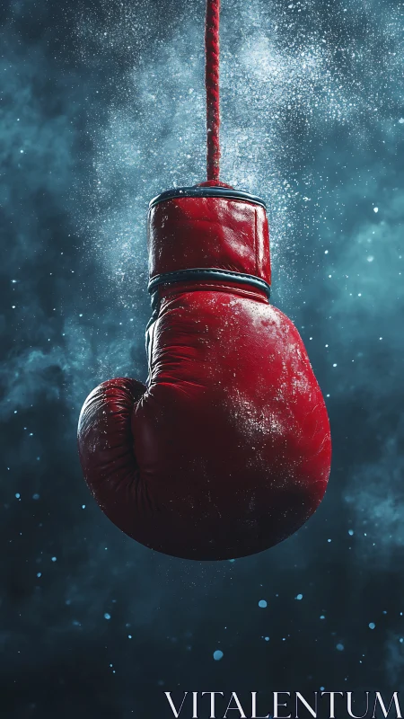 Gravity-Defiant Boxing Glove Hangs Through Cosmic Snowfall