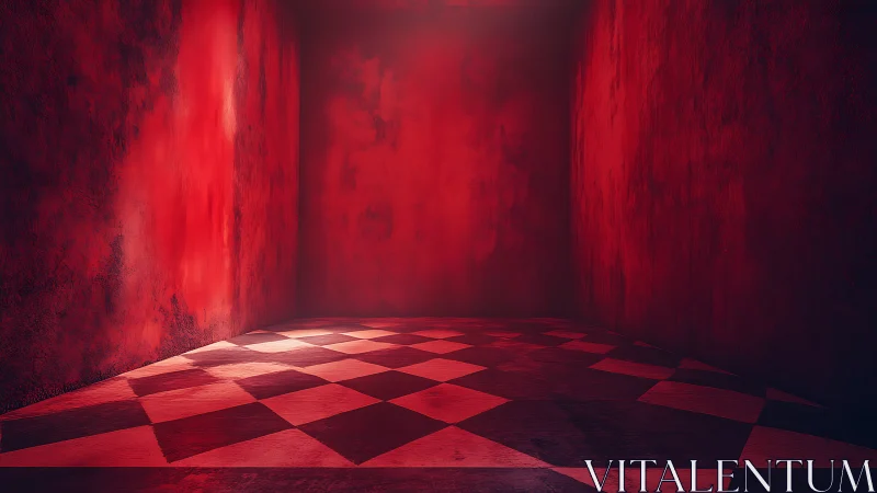 Bold red checkered room invites curious, imaginative stories