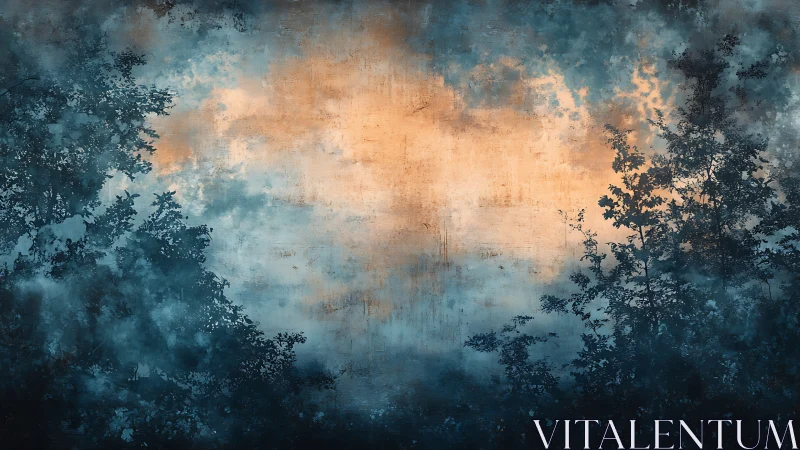 Atmospheric mist obscures architectural silhouette rendered through layered digital opacity