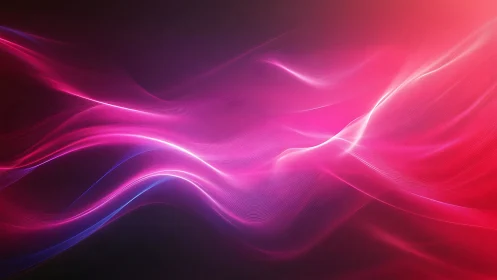 Luminous pink light waves with flowing abstract energy.