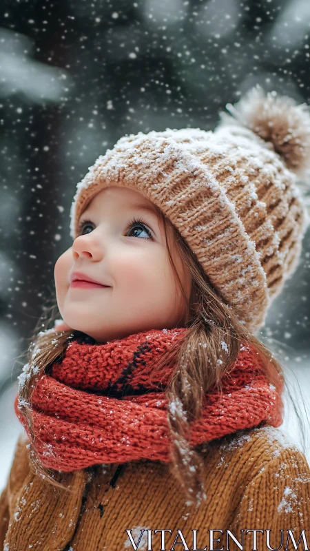 Snowflake Wonder: Child's Enchanted Winter Reverie.