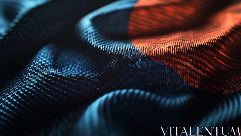 Undulating blue fabric mesh renders hyperreal woven topology