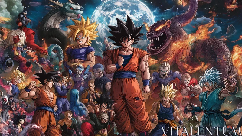 Saiyan storm before the cosmic showdown erupts in flame.