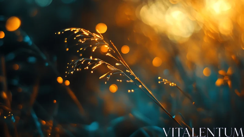 Dewlit grass blades trade secrets with the waking sunrise glow