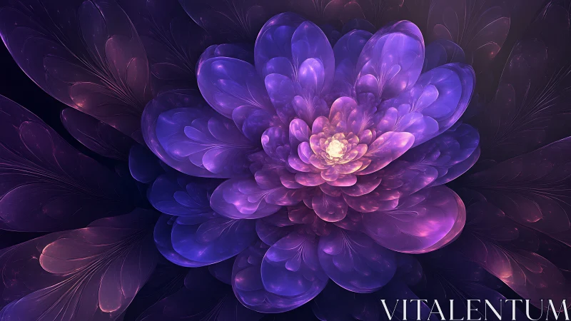 Luminous fractal blossom unfolding in radiant violet light.