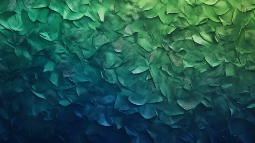 Layered green and blue abstract textured petal surface.