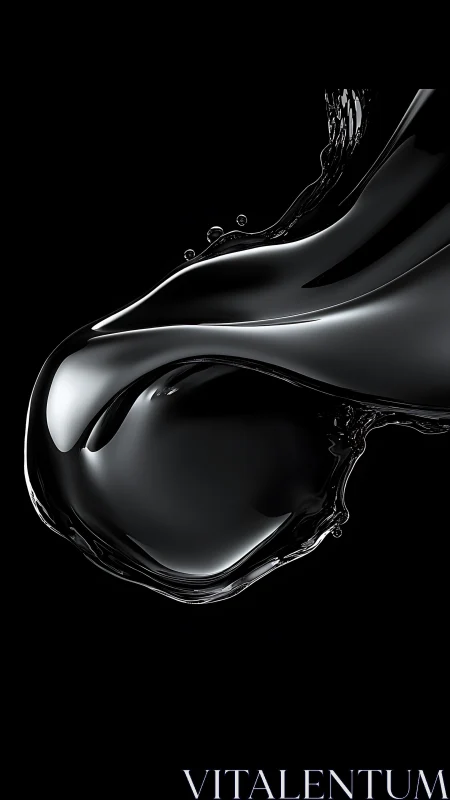 Liquid black chrome curves in abstract minimalist motion.