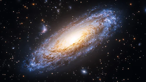 Spiraling starforge galaxy swirling through velvet night.