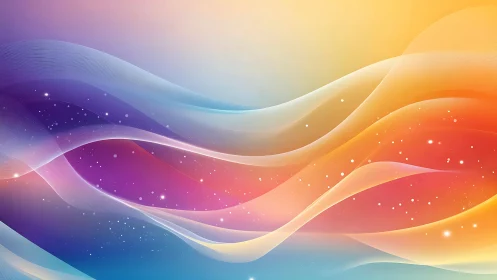 Radiant pastel waves flow across a luminous cosmic gradient.