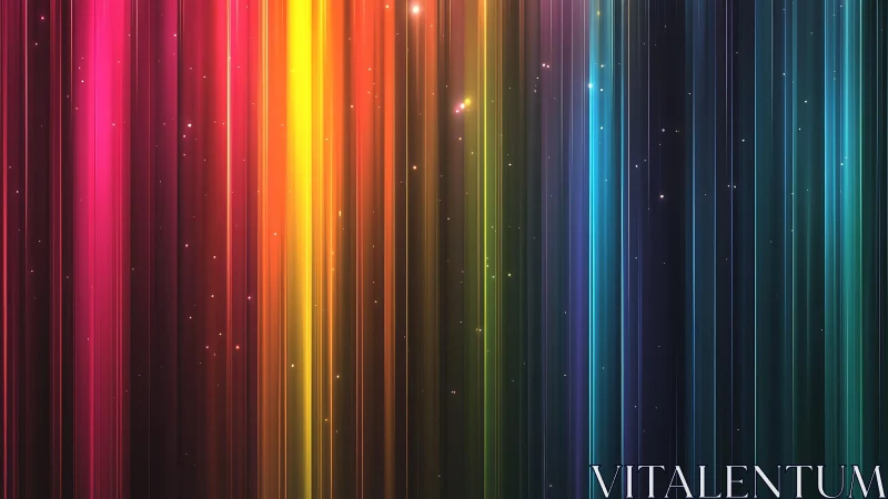 Vibrant vertical neon light streaks in abstract digital art style.