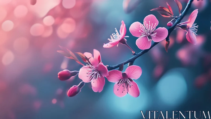 Delicate Spring Blossoms Dancing in Soft Light.