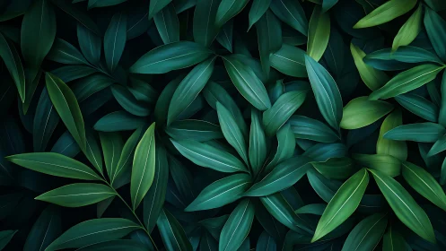 Symmetrical tropical foliage rendered in high-contrast digital realism