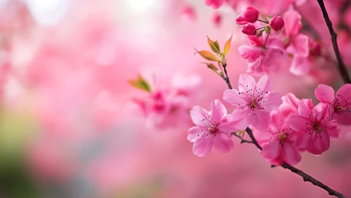 Spring's Blushing Crescendo Unfolds in Delicate Pink Petals