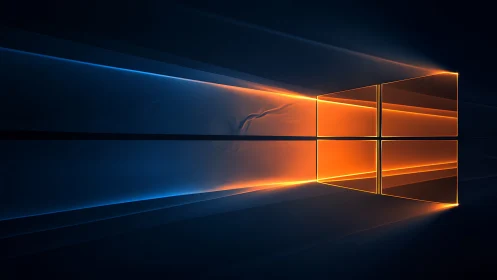 Geometric light panels form a rectangular grid on dark background