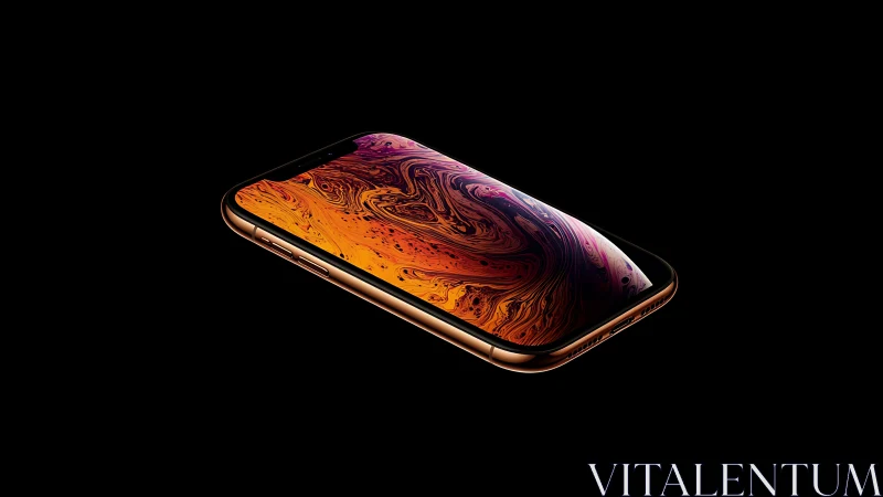 Premium Smartphone with Gold Frame and Liquid Gradient Display