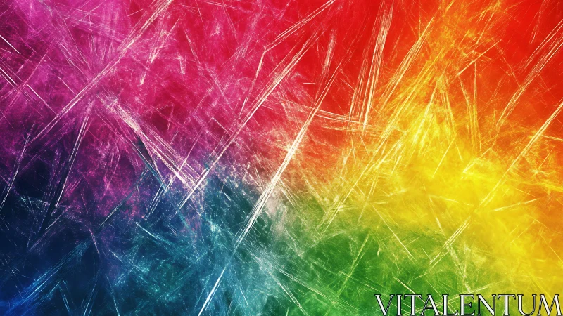 Prismatic scratchstorm of color streaking across the spectrum.