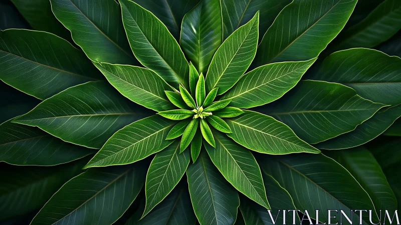 Symmetrical radial leaf rosette rendered in hyperreal detail