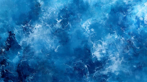 Abstract oceanic blue texture with swirling white highlights.
