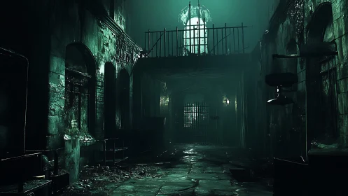 Moonlit corrosion prowls a flooded corridor of ruins tonight