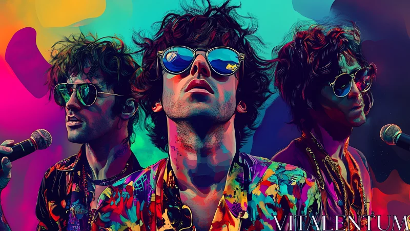 Neon crooner multiplies into a prismatic chorus of swagger