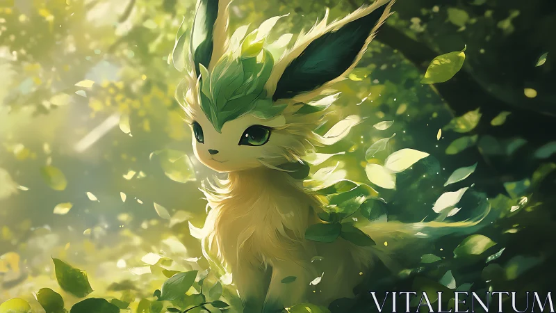 Leaf-eared forest creature in luminous bokeh foliage glow.