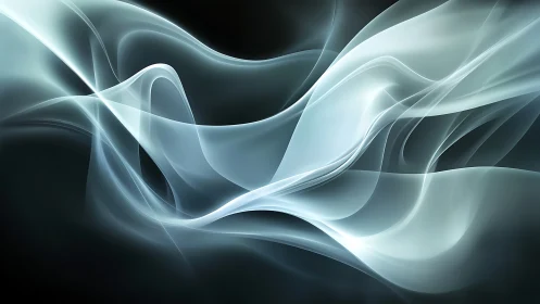 Translucent light wave forms on dark abstract background.