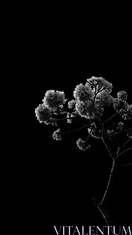 Delicate carnations dance against infinite darkness gracefully