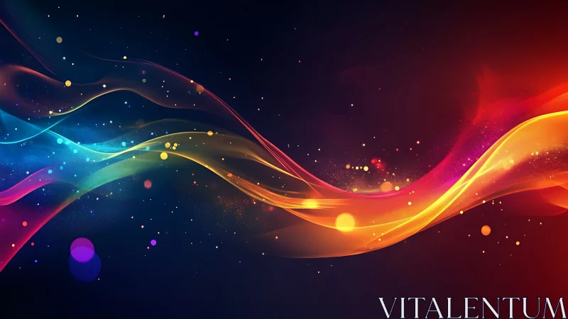 Vibrant light waves over cosmic gradient background.
