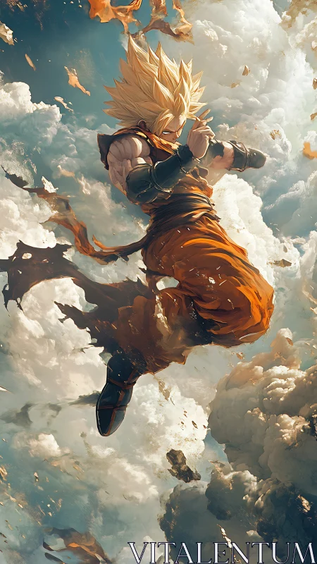 Skybreaker warrior ignites storm clouds in golden fury.