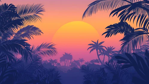 Dreamy tropical sunset wrapped in soft pastel warmth.