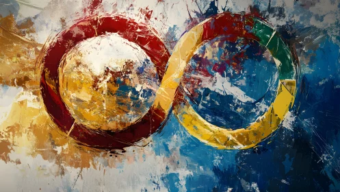 Abstract Infinity Symbol in Vivid Colors, Modern Brushstroke Art.