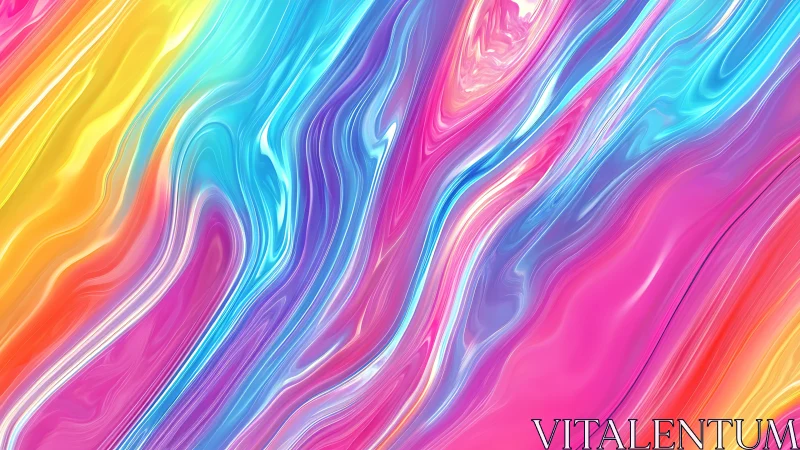 Neon rivers of color slipstream through liquid rainbow glass