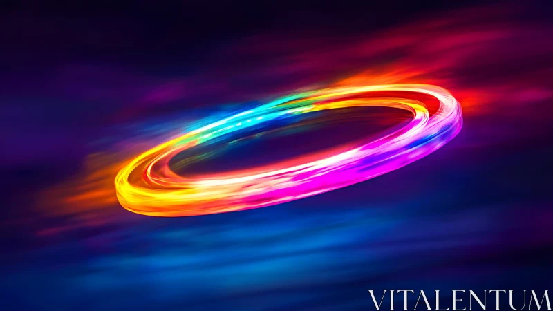 Neon light ring sweeps through a saturated cosmic gradient field